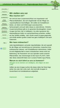 Vorschau der mobilen Webseite www.ak-wasserpflanzen.de, Arbeitskreis Wasserpflanzen - Region Bayern-Süd