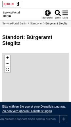 Vorschau der mobilen Webseite service.berlin.de, Bezirkamt Steglitz und Zehlendorf