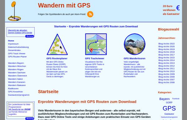 Vorschau von www.gpswandern.de, Wandern mit GPS
