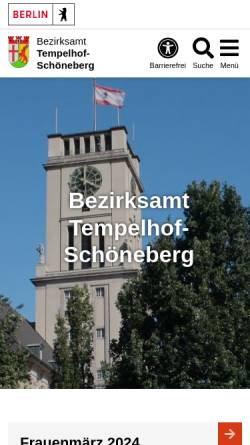 Vorschau der mobilen Webseite www.berlin.de, Bezirksamt Tempelhof-Schöneberg