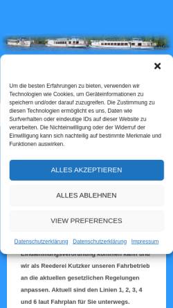 Vorschau der mobilen Webseite www.reederei-kutzker.de, Reederei Kutzker