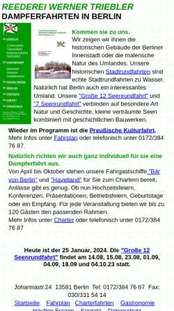 Vorschau der mobilen Webseite www.reederei-triebler.de, Reederei Werner Triebler