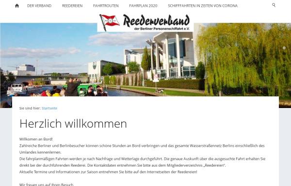 Vorschau von www.reederverband-berlin.de, Reederverband Berlin