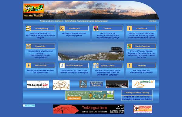 Vorschau von www.wandertipp.de, Wandertipps und Tourenplanung