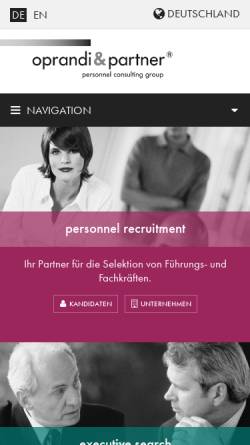 Vorschau der mobilen Webseite oprandi.de, Oprandi & Partner AG
