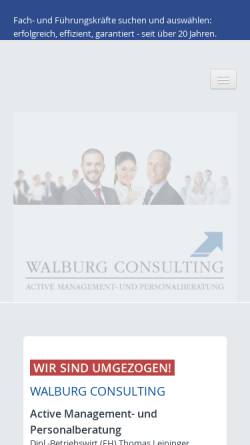 Vorschau der mobilen Webseite www.walburg-consulting.de, Walburg Consulting