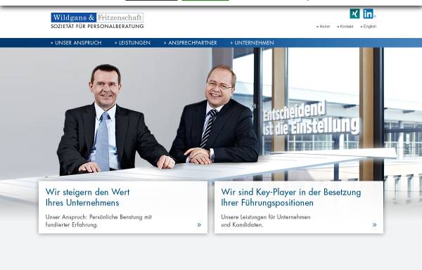 Vorschau von www.wildgans-fritzenschaft.de, Wildgans & Fritzenschaft - Sozietät für Personalberatung GmbH