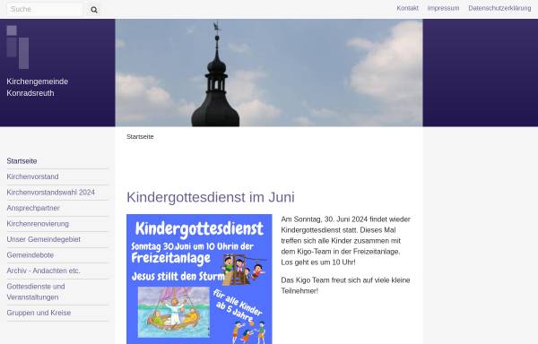 Vorschau von www.konradsreuth-evangelisch.de, Evangelisch-Lutherische Kirchengemeinde
