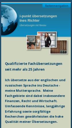 Vorschau der mobilen Webseite i-punkt-uebersetzungen.de, I-Punkt Übersetzungen, Inh. Ines Richter