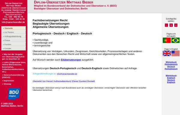 Vorschau von www.sprachwandler.de, Matthias Bieber