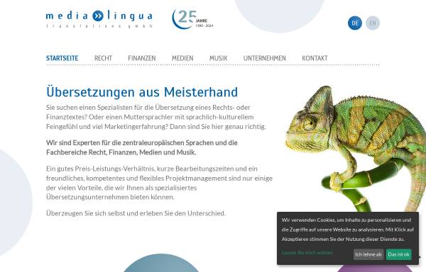 Vorschau von www.medialingua.de, Media Lingua Translations GmbH