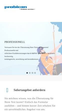 Vorschau der mobilen Webseite www.probicon.de, Probicon GmbH