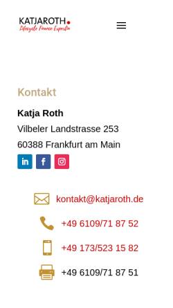 Vorschau der mobilen Webseite www.katjaroth.de, Katja Roth