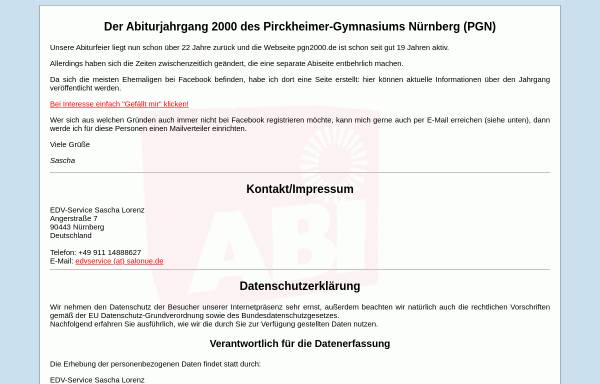 Vorschau von www.pgn2000.de, Nürnberg - Pirckheimer-Gymnasium