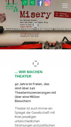 Vorschau der mobilen Webseite www.portabuehne.de, Goethe-Freilichtbühne Porta e.V.
