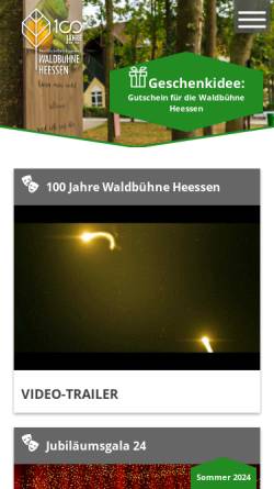 Vorschau der mobilen Webseite waldbuehne-heessen.de, Waldbühne Heessen in Hamm