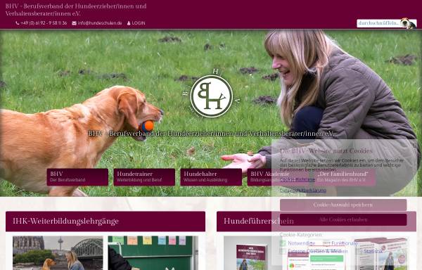Vorschau von www.hundeschulen.de, Berufsverband der Hundeerzieher/innen und Verhaltensberater/innen e.V