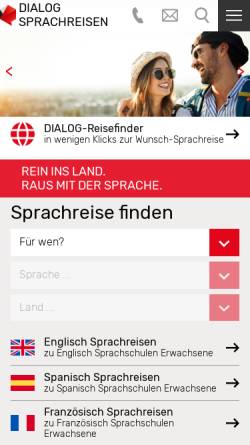 Vorschau der mobilen Webseite www.dialog.de, Dialog-Sprachreisen International GmbH