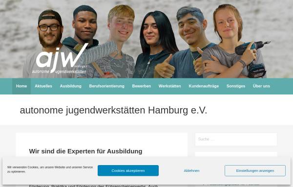 Vorschau von www.ajw-hamburg.de, Autonome Jugendwerkstätten