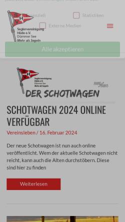 Vorschau der mobilen Webseite www.svh-duemmer.de, Seglervereinigung Hüde e.V.