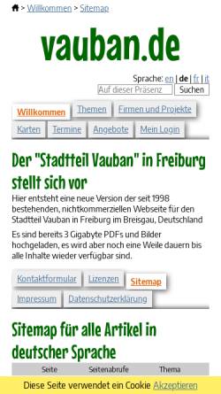 Vorschau der mobilen Webseite www.vauban.de, Vauban