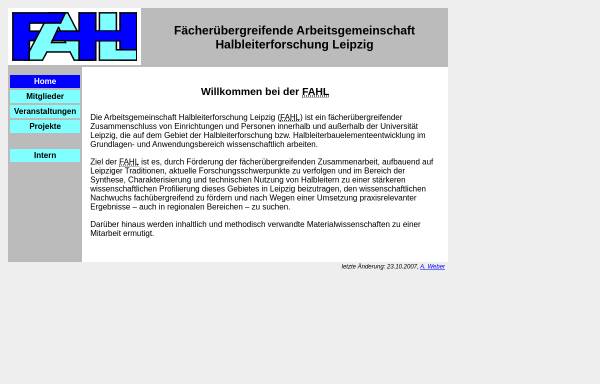 Vorschau von www.uni-leipzig.de, Fächerübergreifende Arbeitsgemeinschaft Halbleiterforschung Leipzig (FAHL)