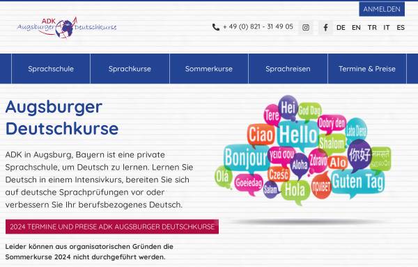 Vorschau von adk-german-courses.com, Augsburger Deutschkurse