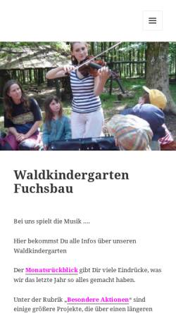 Vorschau der mobilen Webseite www.waldundnaturkinder.de, Waldkindergärten - Region Augsburg