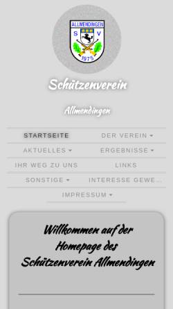 Vorschau der mobilen Webseite www.sv-allmendingen.de, Schützenverein Allmendingen e. V.