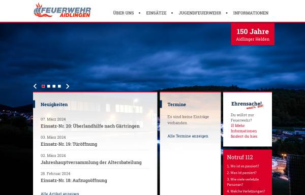 Vorschau von www.feuerwehr-aidlingen.de, Freiwillige Feuerwehr Aidlingen