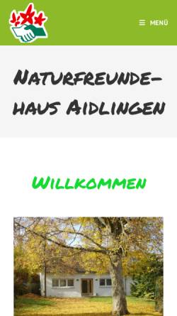 Vorschau der mobilen Webseite www.naturfreundehaus-aidlingen.de, Naturfreundehaus Aidlingen