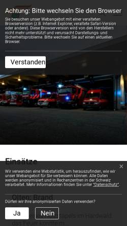 Vorschau der mobilen Webseite www.feuerwehr-olten.ch, Feuerwehr Olten