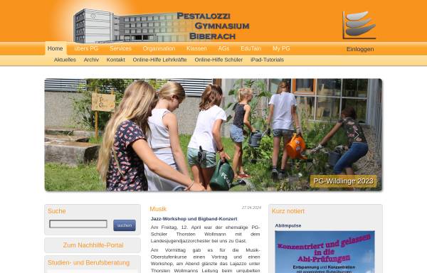 Vorschau von www.pg-biberach.de, Pestalozzi-Gymnasium Biberach