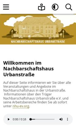 Vorschau der mobilen Webseite www.nachbarschaftshaus.de, Nachbarschaftshaus Urbanstraße e.V.