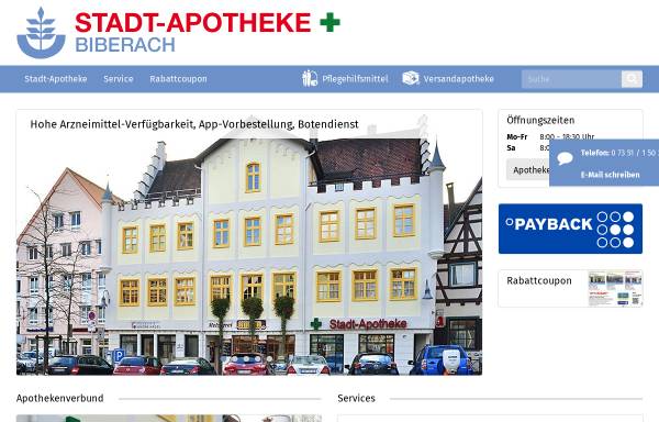 Vorschau von www.stadt-apotheke-biberach.de, Stadt Apotheke