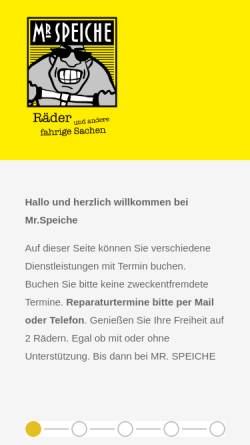 Vorschau der mobilen Webseite www.misterspeiche.de, Mr. Speiche - Bike Skate Snow