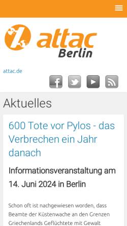 Vorschau der mobilen Webseite attacberlin.de, Attac Berlin