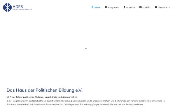 Vorschau von www.hdpb.de, HDPB - Haus der Politischen Bildung e.V.