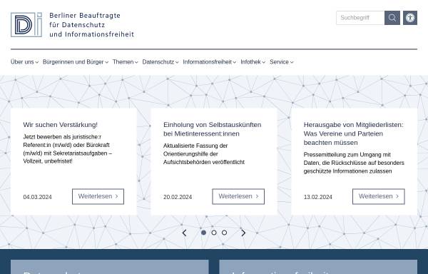 Vorschau von www.datenschutz-berlin.de, Informationsfreiheit - Berliner Beauftragten für Datenschutz und Informationsfreiheit