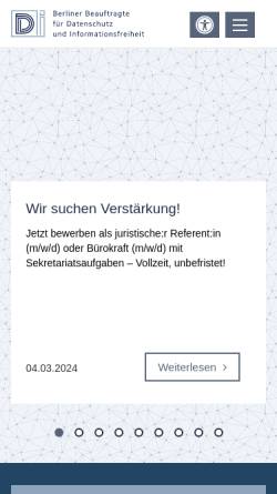 Vorschau der mobilen Webseite www.datenschutz-berlin.de, Informationsfreiheit - Berliner Beauftragten für Datenschutz und Informationsfreiheit