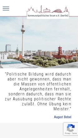 Vorschau der mobilen Webseite www.kommunalpolitik-berlin.de, Kommunalpolitisches Forum Berlin e.V.