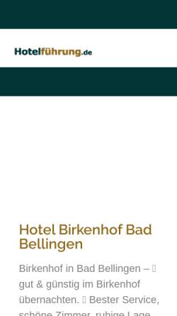 Vorschau der mobilen Webseite www.birkenhof-bad-bellingen.de, Hotel Birkenhof