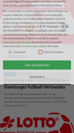 Vorschau der mobilen Webseite www.hfv.de, Hamburger Fußball-Verband e.V.