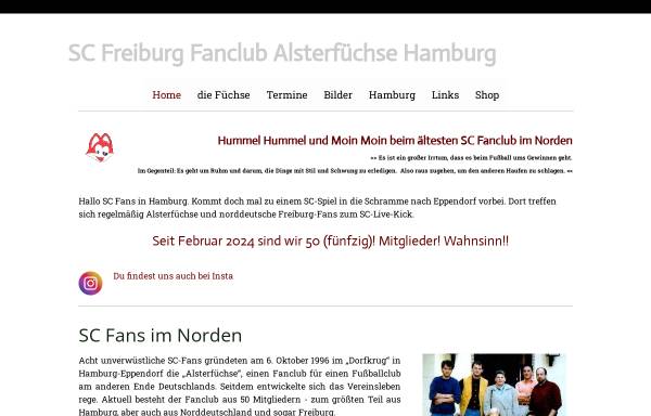 Vorschau von www.alsterfuechse.de, SC Freiburg Fanclub Alsterfüchse