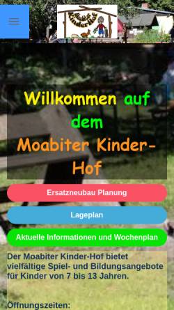 Vorschau der mobilen Webseite moabiterkinderhof.de, Moabiter Kinder-Hof