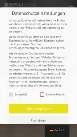 Vorschau der mobilen Webseite www.abacus-alpha.de, Abacus-Alpha - Steffen Greiner
