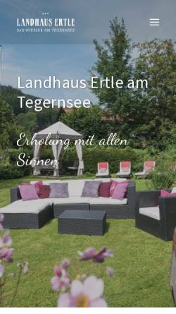 Vorschau der mobilen Webseite www.landhaus-ertle.de, Landhaus Ertle