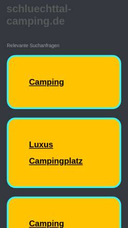 Vorschau der mobilen Webseite www.schluechttal-camping.de, Schlüchttal Camping