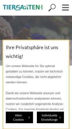 Vorschau der mobilen Webseite tiergarten.ulm.de, Tiergarten