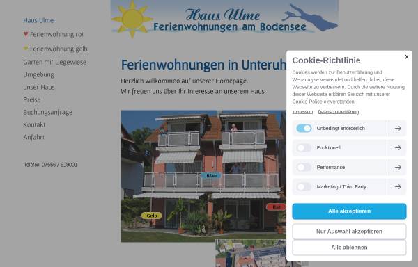 Vorschau von www.haus-ulme.de, Ferienwohnungen Haus Ulme